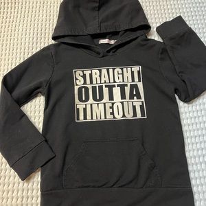 Black Toddler Graphic “Straight Outa Timeout” Hoodie size 120/5T